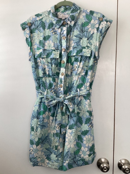 LOFT Pants - Loft, size M, blue and green shorts romper
